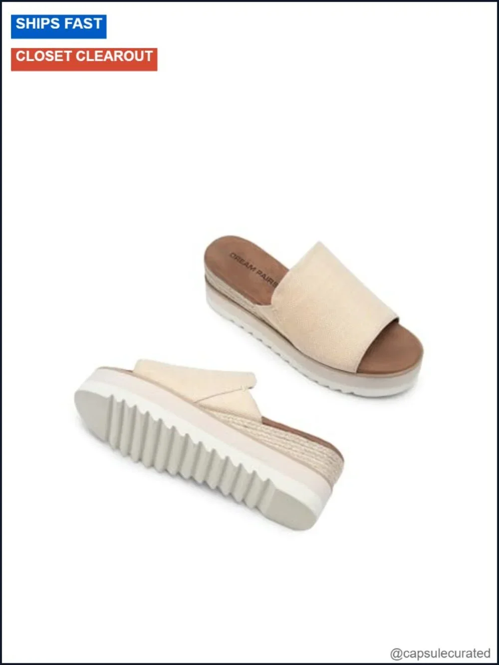 Espadrille Wedge Platform Sandals Slip-on Canvas Slide Summer Shoes